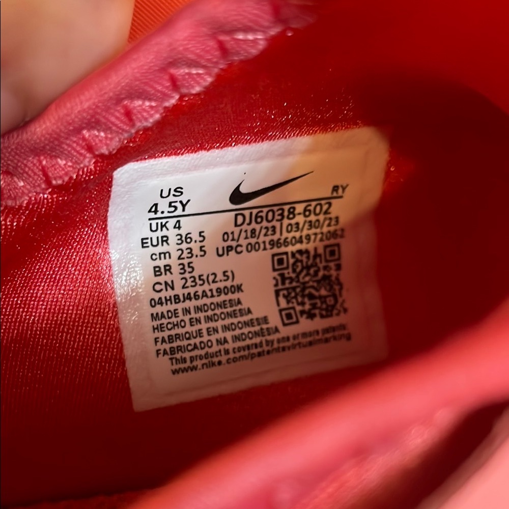 NIKE NIB Girls Size 4.5 Flex Runner 2 Coral Citron Sneakers Athletic Shoes - Picture 8 of 12